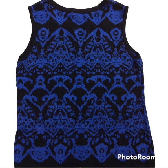 BLUE AND BLACK SLEEVELESS SWEATER - Picture 3 of 7